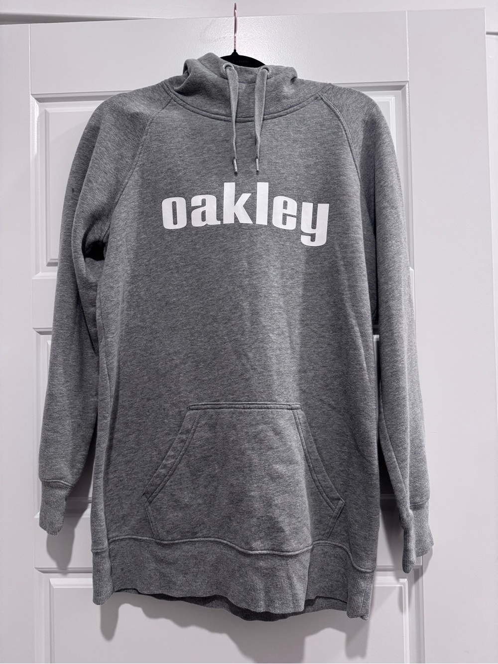Oakley Gray Longline Hoodie Pullover Sweatshirt Size Small